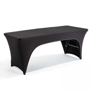 Nappe Housse Pour Table Pliante 180cm Double Ouverture Noir
