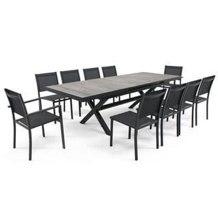 Tivoli - Table Extensible En Aluminium Et Céramique 10 Chaises Gris