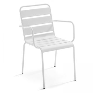 Palavas - Fauteuil En Métal Blanc