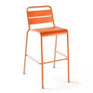 Palavas - Chaise Haute En Métal Orange
