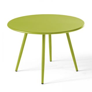 Palavas - Table Basse Ronde En Métal Vert