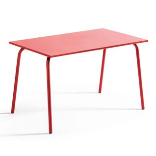 Palavas - Table Rectangle Acier Rouge