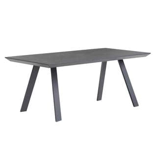 Table À Manger Aluminium Et Céramique Grise - 180x90 cm