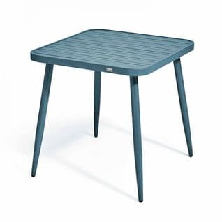 Table De Jardin Carrée En Aluminium Bleu Canard