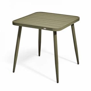 Table De Jardin Carrée En Aluminium Vert Kaki