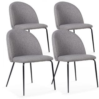 Lot De 4 Chaises En Tissu Anthracite