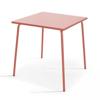 Palavas - Table De Jardin Carrée En Métal Argile 70cm