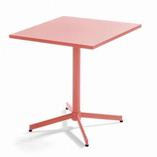 Palavas - Table De Jardin Carrée Bistro Inclinable En Acier Argile 70cm