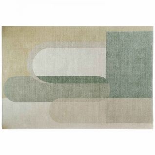 Tapis Tissé Motif Abstrait Design Vert D'eau 120 X 170 Cm