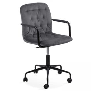 Fauteuil De Bureau à Roulettes En Velours Gris