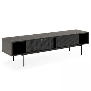 Meuble TV 180 Cm Style Indus Bois Noir