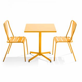 Palavas - Ensemble Table Inclinable De Jardin Et 2 Chaises Jaune