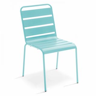 Palavas - Chaise En Métal Turquoise