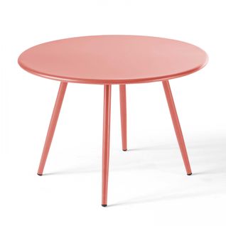 Palavas - Table Basse Ronde En Métal Argile 50 Cm