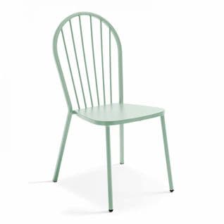 Chaise Bistrot En Métal Vert Sauge