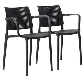 Lot De 2 Fauteuils De Jardin Noir