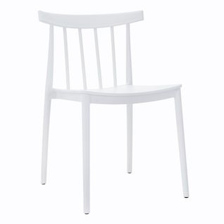 Lot De 4 Chaises De Terrasse Blanc En Plastique