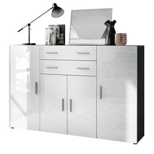 Buffet Anthracite Mat Et Blanc Laqué  (lxhxp) : 166,5 X 106,5 X 35