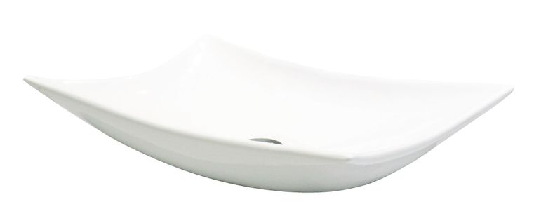 Vasque Rectangle à Poser Tara - Blanc - 56,5x38cm - Céramique - Sans Trop Plein