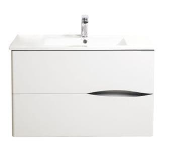 Meuble à Suspendre 2doo - L90cm - Blanc - Toucher Doux - Livré Monté