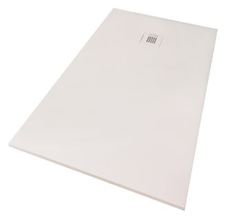 Receveur Nola 3 -  70x140x3cm - Résine - Blanc - Bonde - Découpable