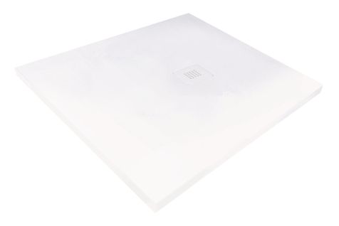 Receveur Nola 3 -  100x90x3cm - Résine - Blanc - Bonde - Découpable