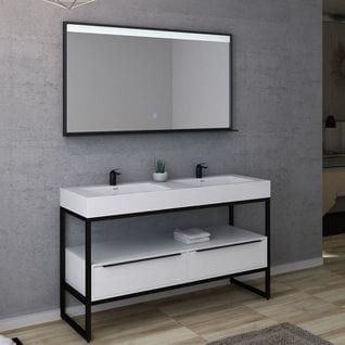 Meuble De Salle De Bain Lamezia 1400 Blanc