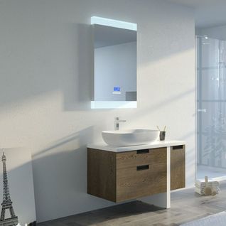 Meuble De Salle De Bain Scarlino 1000 Chêne Grisé