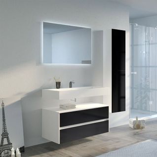 Meuble De Salle De Bain Visenza 1000 Noir