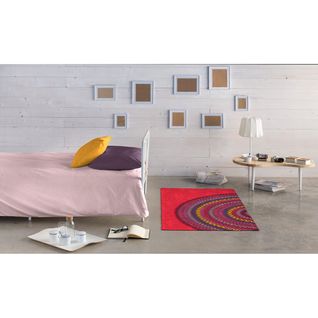 Tapis Rouge Design Pour Chambre En Coton Mandala Rouge 80x150