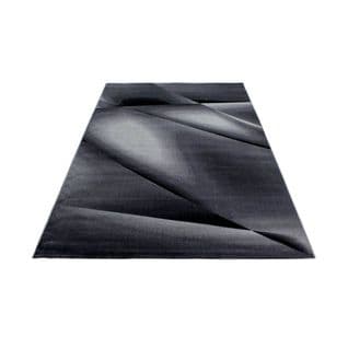 Tapis Moderne Effet Courbe à Courtes Mèches Kyzac Noir 200x290