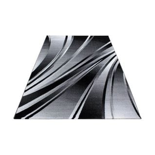 Tapis Courbe Moderne Pour Salon Rectangle Jursic Noir 120x170