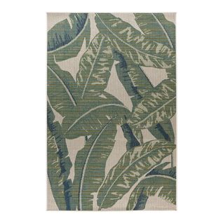 Tapis Floral Extérieur Et Intérieur Vert Plat Branver Vert 80x150