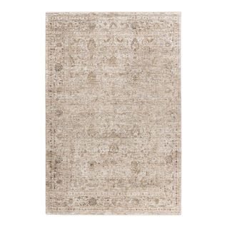 Tapis Beige Oriental Avec Franges Ethnique Philis Beige 80x150