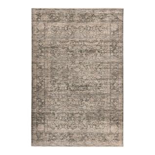 Tapis Gris Vintage Rayé Avec Franges Nuance Gris 120x170