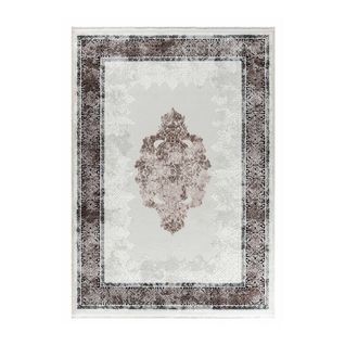 Tapis Vintage Avec Franges Rayé Poils Ras Mara Marron 160x230