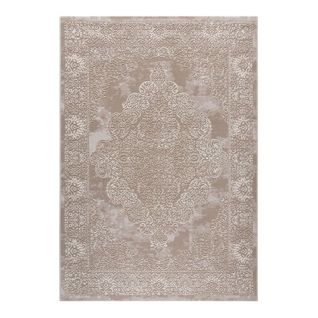 Tapis Baroque Effet Brillant Rectangle Katoun Crème 160x230