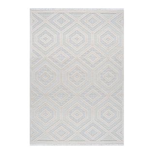 Tapis Avec Franges Géométrique Design Soan Beige 80x150