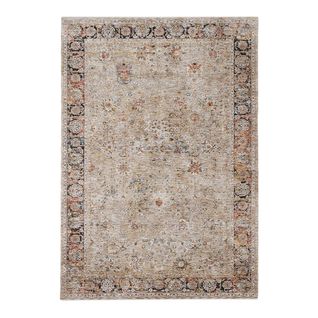 Tapis Vintage Avec Franges Rayé Poils Ras Katoun Gris 160x230