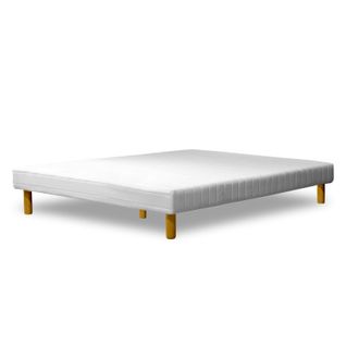 Sommier Confort 180 x 200 cm - Contour Tissu et structure en bois