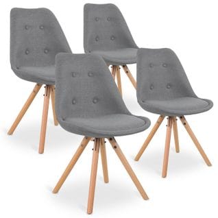 Lot De 4 Chaises Scandinaves Frida Tissu Gris