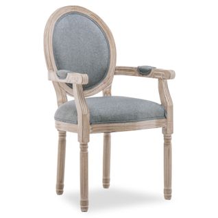 Fauteuil Médaillon Louis Xvi Tissu Gris