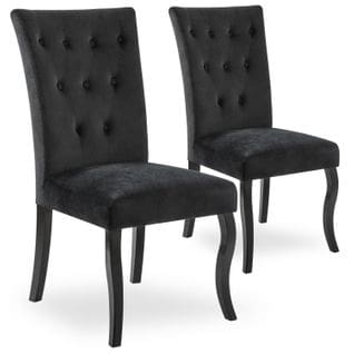 Lot De 2 Chaises Capitonnées Chaza Velours Noir