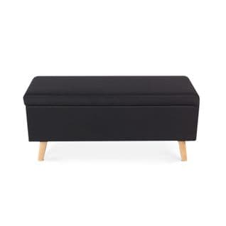 Banquette Coffre De Style Scandinave Eline Tissu Noir