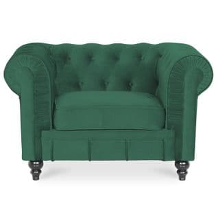 Fauteuil Chesterfield Velours Altesse Vert