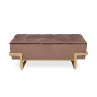 Banquette Selena Velours Marron Pieds Or