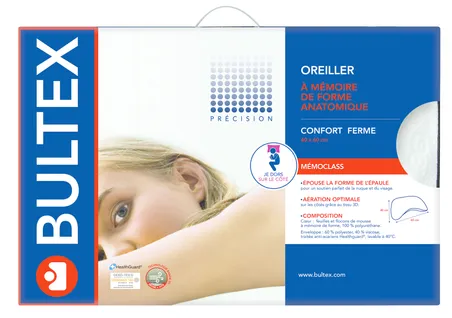 Oreiller ergonomique 60x40 cm BULTEX MEMOCLASS