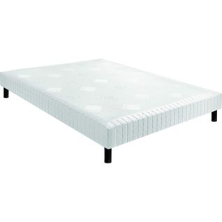 Sommier Confort Médium Nature + Pieds Ecru 2x80x200