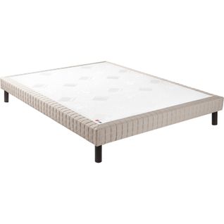 Sommier Confort Ferme Nature + Pieds Gris Foncé 90x190