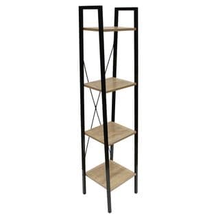 Etagère Simple 4 Plateaux Métal Et Aspect Bois - Dara